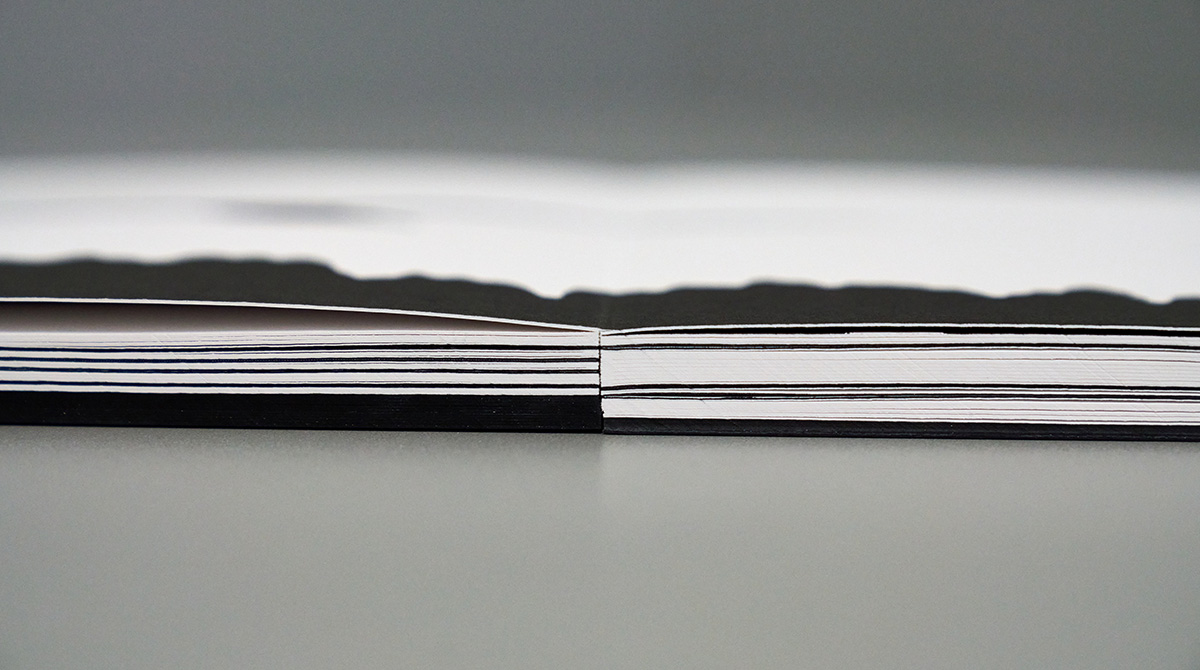 This bookbinding technique allows the open pages to lie completely flat